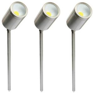 GAP IP65 5W LED WARMWHITE 3000K STAINLESS STEEL ADJUSTABLE TRIPLE SPIKELIGHT KIT