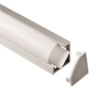 GAP ALUMINIUM 45 DEGREE CHANNEL FOR LINEAR FLEX WITH PC DIFFUSER (1M LENGTH)
