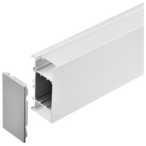 GAP ALUMINIUM 90MM UP|DOWN ANGLED CHANNEL FOR LINEAR FLEX WITH PC DIFFUSER (2M LENGTH)