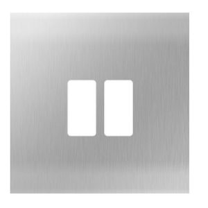 BG 2-GANG BRUSHED STEEL FRONT PLATE