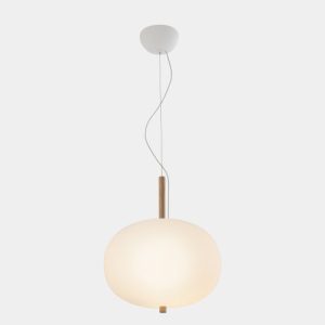 GROK PENDANT ILARGI Ø395 LED 21.4W 1684LM 2700K PHASE CUT WHITE LIGHT WOOD