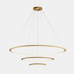GROK PENDANT CIRCULAR INWARD 3 RINGS (Ø3000 Ø2000 Ø1200) LED 326.4W 3000K GOLD