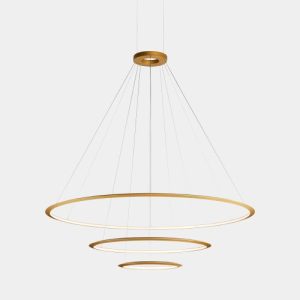 GROK PENDANT CIRCULAR INWARD 3 RINGS (Ø2000 Ø1200 Ø600) LED 555.8W 2400K GOLD