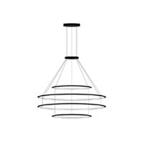 GROK PENDANT CIRCULAR INWARD 4 RINGS (Ø600 Ø1200 Ø1200 Ø600) LED 206.3W 3000K 0-10V BLACK