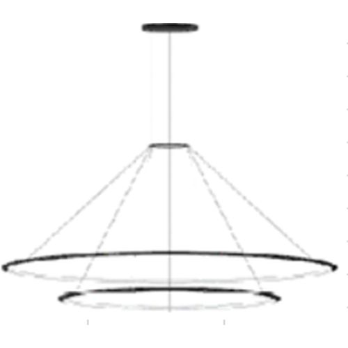 GROK PENDANT CIRCULAR INWARD DOUBLE RINGS (Ø1200 Ø900) LED 109.1W 4000K 0-10V BLACK