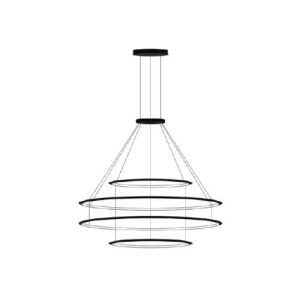 GROK PENDANT CIRCULAR OUTWARD 4 RINGS (Ø1200 Ø2000 Ø2000 Ø1200) LED 378.2W 3000K BLACK
