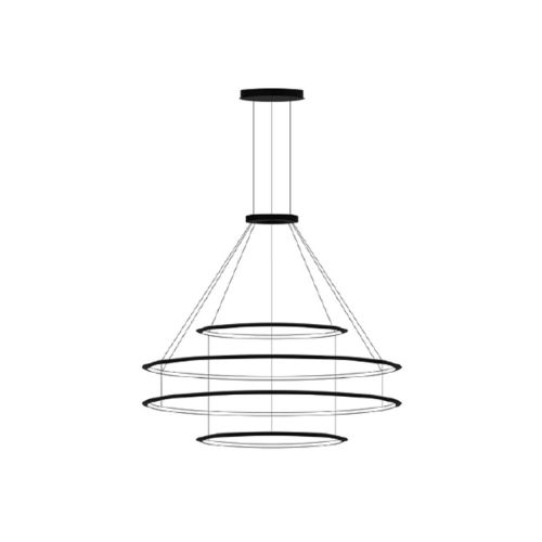 GROK PENDANT CIRCULAR OUTWARD 4 RINGS (Ø600 Ø1200 Ø1200 Ø600) LED 206.3W 2700K BLACK