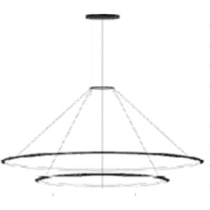 GROK PENDANT CIRCULAR OUTWARD 2 RINGS (Ø900 Ø600) LED 77.3W 2700K BLACK