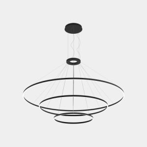 GROK PENDANT CIRCULAR DOWNWARD 3 RINGS (Ø3000 Ø2000 Ø1200) LED 326.4W 2700K BLACK