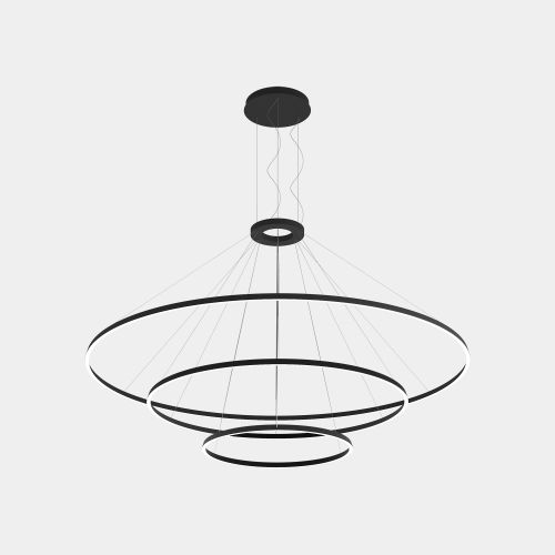 GROK PENDANT CIRCULAR DOWNWARD 3 RINGS (Ø3000 Ø2000 Ø1200) LED 366.7W 4000K BLACK