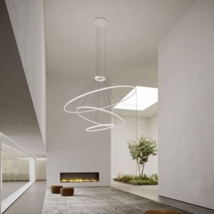 GROK PENDANT CIRCULAR DOWNWARD 3 RINGS (Ø2000 Ø1200 Ø600) LED 223.5W 2400K 0-10V WHITE