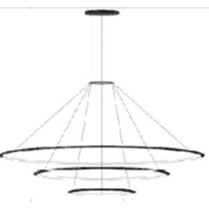 GROK PENDANT CIRCULAR DOWNWARD 3 RINGS (Ø1200 Ø900 Ø600) LED 140.8W 2400K BLACK