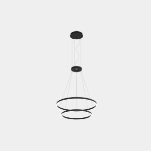 GROK PENDANT CIRCULAR DOWNWARD 2 RINGS (Ø900 Ø600) LED 77.3W 3000K 0-10V BLACK