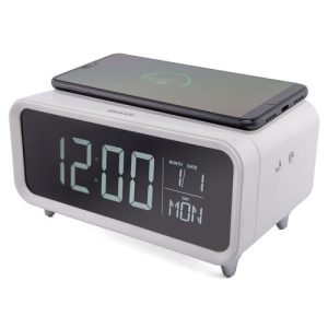GROOVE ATHENA ALARM CLOCK WITH WIRELESS CHARGE PAD