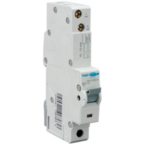 Hager 10A Single Pole 1 Module C Curve 10kA 30mA Type A RCBO