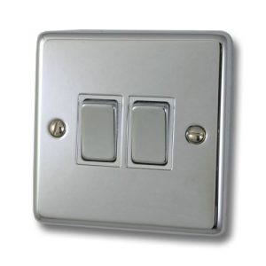 HERITAGE POL CHROME 1G 2W SWITCH WH INSERTS