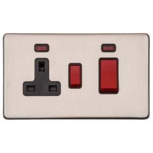 HERITAGE 45A COOKER +SKT SATIN NICKEL (BLK INS)