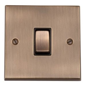 HERITAGE 1G 2W SWITCH ANTIQUE BRASS