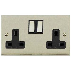 HERITAGE SATIN NICKEL 2G SWITCHED SOCKET