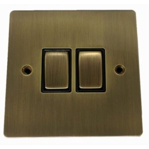 HERITAGE ANTIQUE BRASS 2G 2W SWITCH
