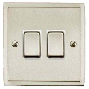HERITAGE 2G 2W SATIN NICKEL SWITCH (WHITE)