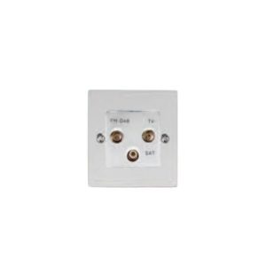 HERITAGE ELITE FLAT 1G SAT/FM/TV POLISHED CHROME WHITE INSERT