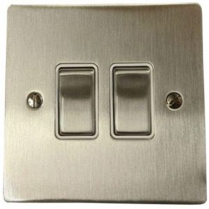 HERITAGE SATIN NICKEL 2G 2W SWITCH WH INSERTS