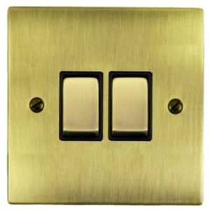 HERITAGE 2G 2W SWITCH ANTIQUE BRASS