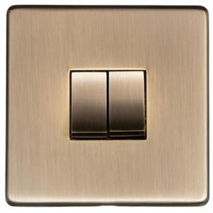 HER FLAT A/BRASS 2G SWITCH A/BRASS