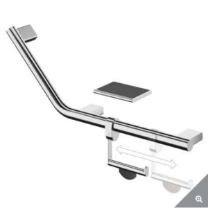 HIB ANGLED GRAB RAIL WITH TOILET ROLL HOLDER & SHELF (LEFT)