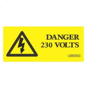 DANGER 230V S/A LABELS ( PK 10)