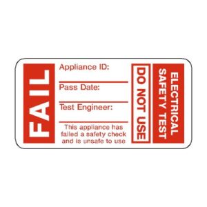 FAIL TEST STICKERS LARGE S/A (PK50)