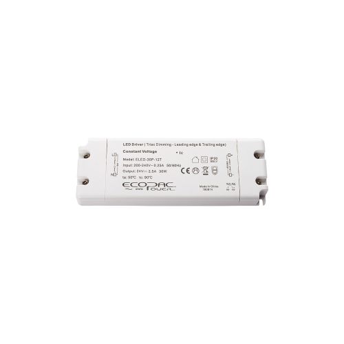 INTEGRAL CONSTANT VOLTAGE DRIVER 30W 24VDC IP20 TRIAC DIMMABLE 180-240V INPUT 1.5W MIN LOAD SUITABLE FOR LEADING AND TRAILING EDGE DIMMERS