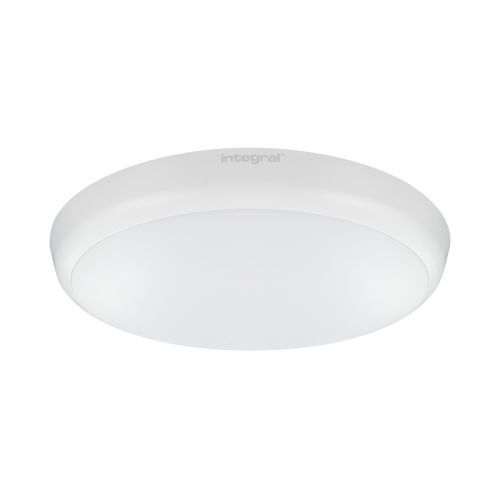 INTEGRAL SLIMLINE CEILING/WALL LIGHT 300MM DIA IP54 1584LM 18W 4000K IK10 120 BEAM NON-DIMM WHITE 88LM/W