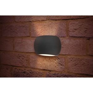 INTEGRAL OUTDOOR DECORATIVE WALL LIGHT LUXSTONE IP54 335LM 8.5W 4000K UP/DOWN LIGHT DARK GREY