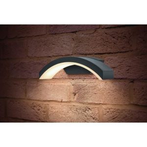 INTEGRAL OUTDOOR DECORATIVE WALL LIGHT CURVE IP54 380LM 7.5W 4000K DOWN LIGHT DARK GREY