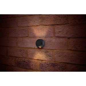 INTEGRAL OUTDOOR DECORATIVE WALL LIGHT CROSSCUBE 230LM 4.3W 3000K 2 WAY LIGHT DARK GREY