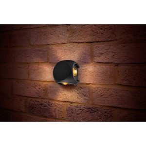 INTEGRAL OUTDOOR DECORATIVE WALL LIGHT CROSSCUBE 360LM 8W 3000K 4 WAY LIGHT DARK GREY