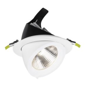INTEGRAL ACCENTPLUS SCOOP ADJUSTABLE DOWNLIGHT 30W 3500LM 115LM/W 4000K CRI90 185MM CUTOUT 36° BEAM TILTABLE 38° ROTATABLE 355° WHITE 36VDC 800MA - NO DRIVER
