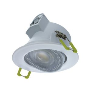 INTEGRAL COMPACT ECO LED DOWNLIGHT IP44 30° TILTABLE 5.5W 510LM 3000K 92LM/W 38° BEAM DIMMABLE 68MM CUT OUT WHITE
