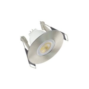 INTEGRAL EVOFIRE MINI FIRE RATED DOWNLIGHT 45MM CUTOUT IP65 SATIN NICKEL ROUND *NO LAMP HOLDER*