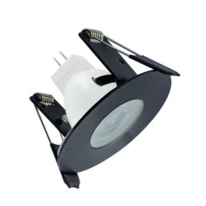 INTEGRAL "EVOFIRE MINI FIRE RATED DOWNLIGHT 45MM CUTOUT IP65 BLACK ROUND *NO LAMP HOLDER*"