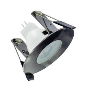 INTEGRAL "EVOFIRE MINI FIRE RATED DOWNLIGHT 45MM CUTOUT IP65 BLACK CHROME ROUND *NO LAMP HOLDER*"