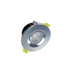 INTEGRAL J-SERIES LOW-PROFILE FIRE RATED DOWNLIGHT 68MM CUTOUT IP65 800LM 8W 3000K 55 BEAM DIMMABLE 100LM/W POLISHED CHROME