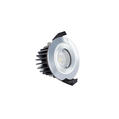 INTEGRAL LOW-PROFILE FIRE RATED DOWNLIGHT 70-75MM CUTOUT IP65 430LM 6W 3000K 38 BEAM DIMMABLE 72LM/W POLISHED CHROME