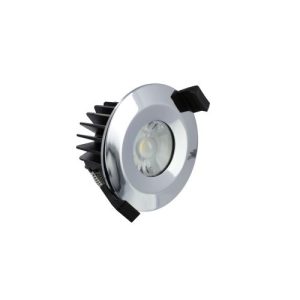 INTEGRAL LOW-PROFILE FIRE RATED DOWNLIGHT 70-75MM CUTOUT IP65 520LM 6W 4000K 38 BEAM DIMMABLE 73LM/W POLISHED CHROME
