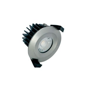 INTEGRAL LOW-PROFILE FIRE RATED DOWNLIGHT 70-75MM CUTOUT IP65 510LM 6W 3000K 38 BEAM DIMMABLE 85LM/W SATIN NICKEL