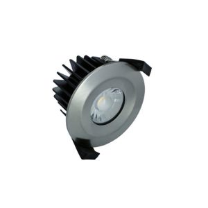 INTEGRAL LOW-PROFILE FIRE RATED DOWNLIGHT 70-75MM CUTOUT IP65 520LM 6W 4000K 38 BEAM DIMMABLE 86LM/W SATIN NICKEL