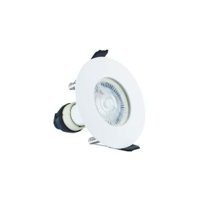 INTEGRAL EVOFIRE FIRE RATED DOWNLIGHT 70MM CUTOUT IP65 WHITE ROUND +GU10 HOLDER