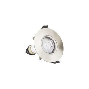 INTEGRAL EVOFIRE FIRE RATED DOWNLIGHT 70MM CUTOUT 4PACK IP65 SATIN NICKEL ROUND +GU10 HOLDER